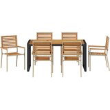  Komplet za jedilnico v vrtu 7 pcs Bež in rjava poli ratan, (5000288412) | Shoptok.si