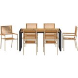  Vrtni set za objed 7 pcs Bež i smeđa poliratan | shoptok.hr