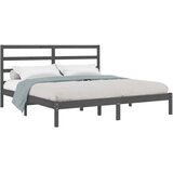  Okvir za krevet od masivne borovine sivi 200 x 200 cm | shoptok.hr