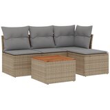  5-dijelni vrtni set sofa s jastucima bež od poliratana | shoptok.hr