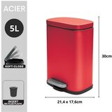 Spirella Rdeč jeklen koš za smeti s pedalom 5 l Akira – | Shoptok.si