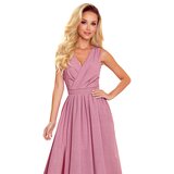 Numoco Long dress with neckline and tie | shoptok.hr