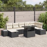 vidaXL 8-dijelni set vrtne sofa s jastučićima crni poli ratan Cijene