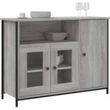  Komoda sivog hrasta sonome 100x35x75 cm od konstruiranog drva | shoptok.hr
