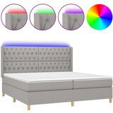  Box spring s madracem LED svjetlosivi 200x200 cm tkanina | shoptok.hr