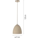 SCHÖNER WOHNEN 12540-42 - Luster na sajli TRAVENTA 1xE27/40W/230V prečnik 21 cm beton | Eponuda.com