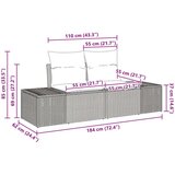 vidaXL Vrtna sedežna garnitura z blazino 6 pcs Črna in krem Poly ratan | Shoptok.si