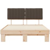 Krevetni okvir s tapiciranim uzglavljem Sivo-smeđa 140 x 190 cm | shoptok.hr