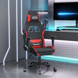  Gaming stol z oporo za noge črno in rdeče blago, (21152218) | Shoptok.si