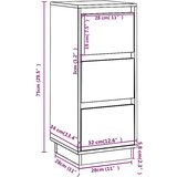 Komode 2 kom crne 32 x 34 x 75 cm od masivne borovine | Eponuda.com
