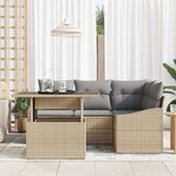  Vrtni kavč set Set 5 Bež, Siva Ratan, Poliester Vrtni kavč set, (22065152) | Shoptok.si