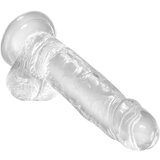 King Cock Clear 7 - vakuumska čašica, dildo za testise (18 cm) | shoptok.hr