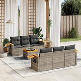vidaXL 7-dijelni set vrtnih sofa sivi od poliratana | shoptok.hr