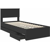  Krevetna konstrukcija Crna 75 x 190 cm Inženjersko Drvo | shoptok.hr