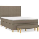  S oprugama i madracem smeđesivi 140 x 190 cm od tkanine | shoptok.hr