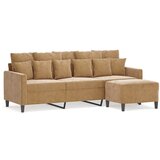 Maison Chic kavč - Sofa - Kanape trosed s stolčkom za noge rjav 180 cm žamet, (21727936) u