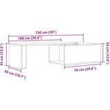  za kavu staro drvo 150x50x35 cm konstruirano drvo | shoptok.hr