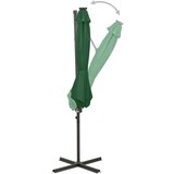  Konzolni suncobran sa stupom i LED svjetlima 300 cm zeleni | shoptok.hr