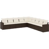  9-dijelni set vrtnih sofa s jastucima poliratan smeđi | shoptok.hr