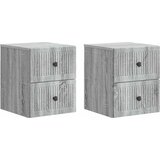  Noćni ormarić za montažu na zid s ladicama 2 pcs Siva sonoma | shoptok.hr