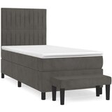 Box spring krevet s madracem tamnosivi 90x200 cm baršunasti | shoptok.hr