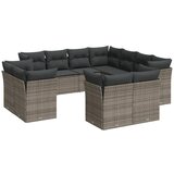  The Living Store Vrtna sedežna garnitura 11-delna z blazinami siv poli ratan - Vrtna Sedežna Garniture, (21452518) | Shoptok.si