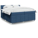  Krevet s oprugama i madracem plavi 200 x 200 cm od tkanine | shoptok.hr