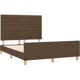  Okvir za krevet bez madraca tamnosmeđi 140 x 190 cm od tkanine | shoptok.hr