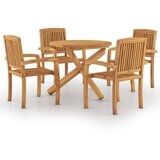  5-dijelni vrtni blagovaonski set od masivne tikovine | shoptok.hr