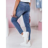 DStreet Spodnie damskie slim fit jeansowe DENIMFIT granatowe | Shoptok.si