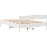 vidaXL Okvir kreveta bez madraca bijeli 135 x 190 cm masivna borovina | shoptok.hr