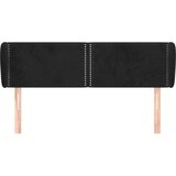  Vzglavje z ušesi črno 147x23x78/88 cm žamet, (20953532) | Shoptok.si
