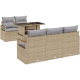  6-dijelni set vrtnih kauča s jastučićima bež poli ratan 2-sjedni vrtni kauč s jastučićima bež poli ratan | shoptok.hr