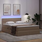 Krevet S LED lampica s uzglavljem Kapućino 140 x 200 cm PVC | shoptok.hr
