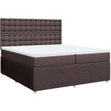 vidaXL Box spring postelja z vzmetnico temno rjav 200x200 cm blago, (21309077) | Shoptok.si