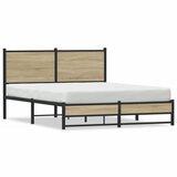 Maison Chic Kovinski Posteljni okvir - Dvoposteljna postelja - Zakonska postelja brez vzmetnice sonoma hrast 137x190cm, (21693198) | Shoptok.si