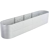 vidaXL Visoka greda 400x80x81 cm pocinkano jeklo srebrna Cene