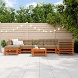  Set lounge namještaja za vrt 8 pcs Vosak Smeđa Masivna borovina | shoptok.hr