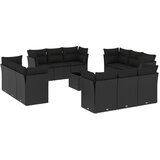  13-dijelni set vrtnih sofa s jastucima poliratan crni | shoptok.hr