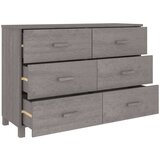  Komoda HAMAR svjetlosiva 113 x 40 x 80 cm od masivne borovine | shoptok.hr