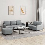  3-dijelni set sofa s jastucima svjetlosivi od tkanine | shoptok.hr