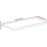 Stolna ploča 140x60x3,8 cm pravokutna bagremovo drvo živi rub | shoptok.hr