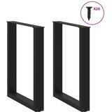  Noge za blagovaonski stol U-oblik 2 kom Crne 70 x (72-73) cm Čelik | shoptok.hr
