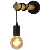 Nettlife stenska svetilka, retro industrijski les, črna kovina E27, pisarna, (22136446) Cene