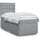 vidaXL Krevet s oprugama i madracem svjetlosivi 100x200 cm od tkanine | shoptok.hr
