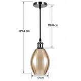  BRILAGI-LED Luster na sajli RETRO GLASS 1xE27/60W/230V Ø 17 cm crna/dimno bež | Eponuda.com