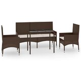 Maison Chic Seti vrtnega pohištva - Vrtna garnitura - Vrtni pohištvo set 4-delna z blazinami rjav poli ratan, (21815250) | Shoptok.si