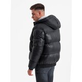 Ombre Men's warm puffer jacket with welts - black | Eponuda.ba