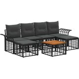  Set vanjskih sofa 7 pcs Crna i tamno siva Poliester - Crna i tamno siva sa stolom | shoptok.hr
