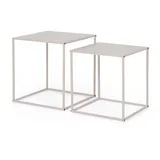 Bež metalni stolići za kavu u setu 2 kom 38x38 cm Alrik –